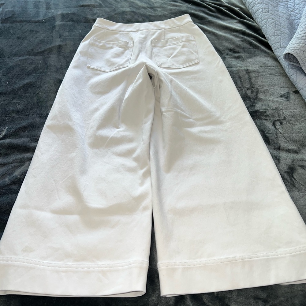 Spanx On-the-Go Cropped Wide Leg Pants 20479R - Classic White - Picture 7 of 8